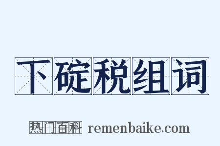 下碇税组词是什么意思的图片